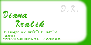 diana kralik business card